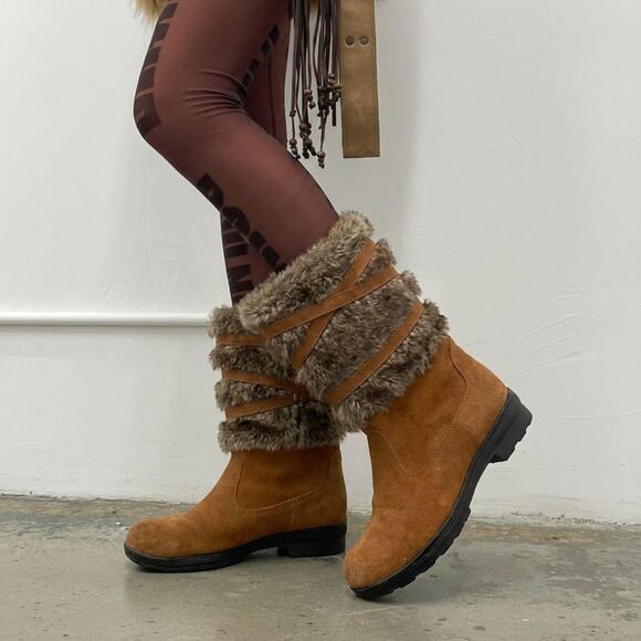 Vintage Shoes - Vintage Wedge Boots Black Knee High Boho Rock Indie Sleaze Isabel Marant Style